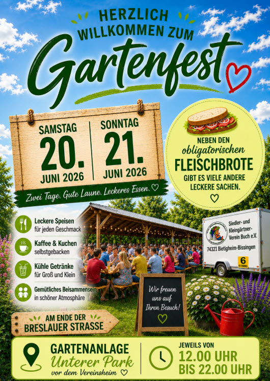 Plakat zum Gartenfest 2026